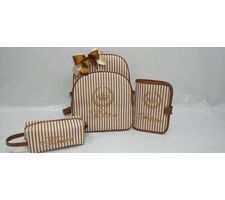Kit Mochila + Capa cartão de Vacinas e Estojo Personalizados
