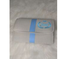Kit Bolsas Maternidade Menino Linho Cru com Azul Bebê - 75705