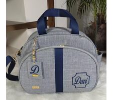 Kit Personalizado Linho cinza com azul marinho - 75761