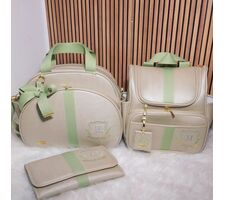 Bolsas Maternidade Bege com Verde Bebê