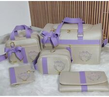  Bolsas para Bebe Personalizadas Bege com Lilás