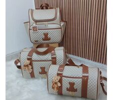  Bolsas para Bebe Personalizadas Bege com caramelo