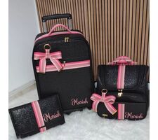  Bolsas para Bebe Personalizadas Preto com Rosa