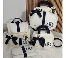  Bolsas para Bebe Personalizadas Branca com Azul Marinho