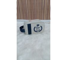 BOLSAS PARA MATERNIDADE LINHO  CRU COM AZUL MARINHO - 76853